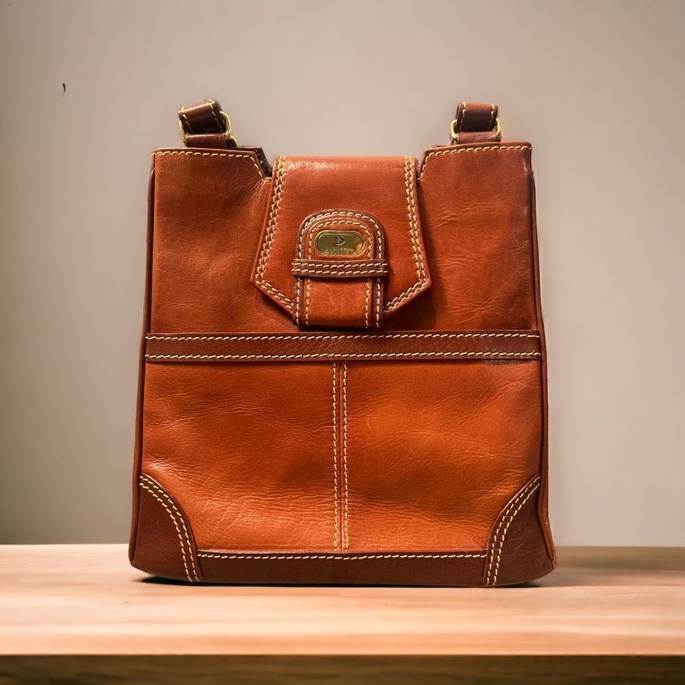 Vintage rare Dickens nutmeg leather tote GUC